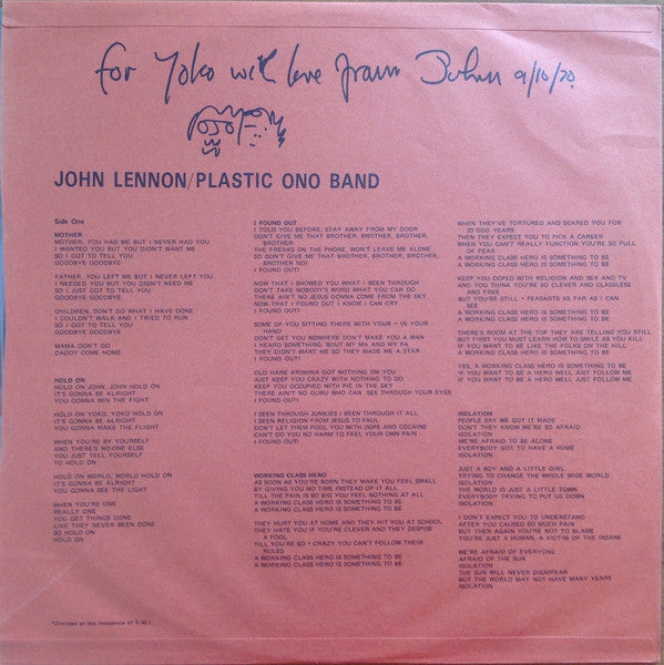 John Lennon - John Lennon / Plastic Ono Band (Vinyl, LP, Album)