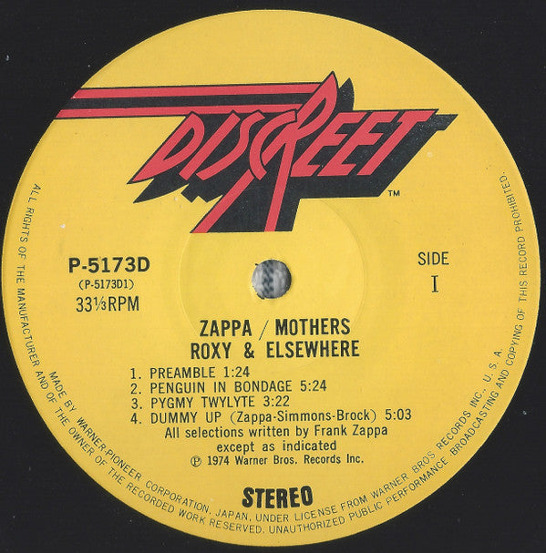 Frank Zappa - Roxy & Elsewhere (Vinyl, LP, Album)