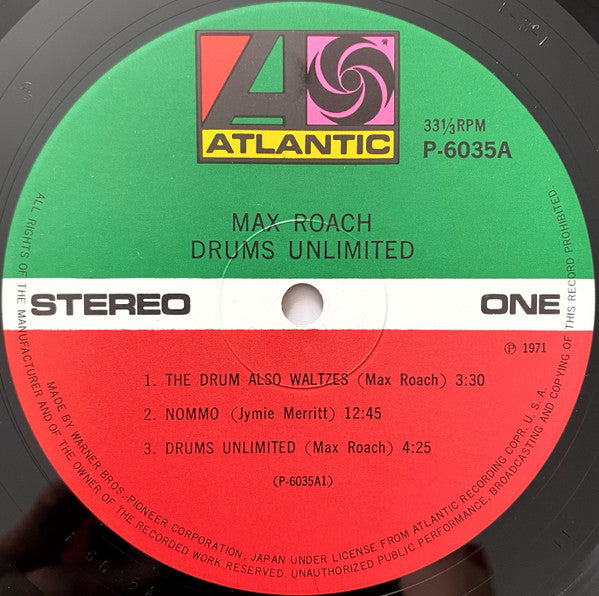 Max Roach - Drums Unlimited (Vinyl, LP, Album, Reissue, Stereo) Very Good Plus (VG+) / Very Good (VG)