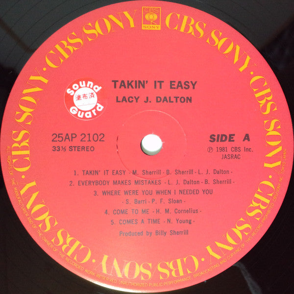 Lacy J. Dalton - Takin' It Easy (Vinyl, LP, Album, Stereo) Very Good Plus (VG+) / Very Good (VG)