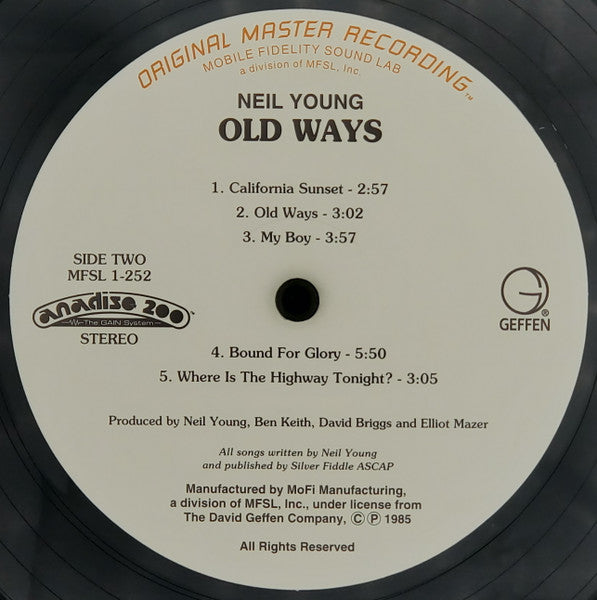 Neil Young - Old Ways (Vinyl, LP, Album, Limited Edition, Numbered, Reissue, Stereo) Mint (M) / Mint (M)