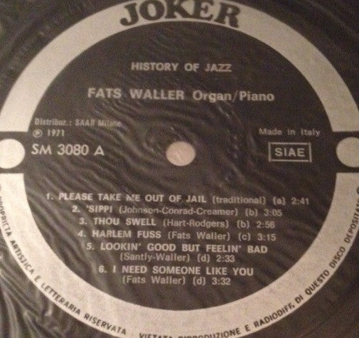 Fats Waller - Organ & Piano (Vinyl, LP, Compilation) Very Good Plus (VG+) / Very Good Plus (VG+)