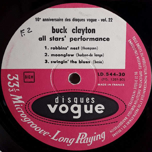 Buck Clayton - All Stars' Performance (Vinyl, LP, Album, Mono) Very Good Plus (VG+) / Very Good Plus (VG+)