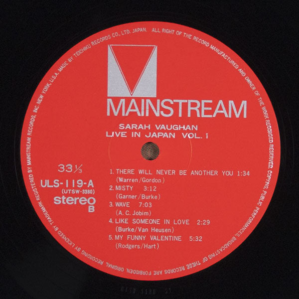 Sarah Vaughan - Live In Japan (Vinyl, LP, Stereo)