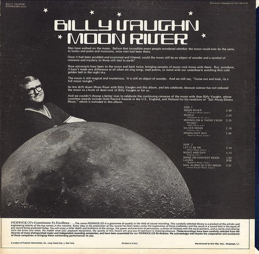 Billy Vaughn - Moon River (Vinyl, LP, Compilation) Very Good Plus (VG+) / Good (G)