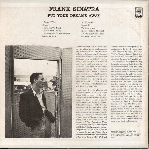 Frank Sinatra - Put Your Dreams Away (Vinyl, LP, Compilation)