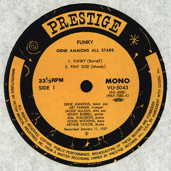 Gene Ammons - Funky (Vinyl, LP, Album, Mono, Reissue) Near Mint (NM or M-) / Very Good Plus (VG+)