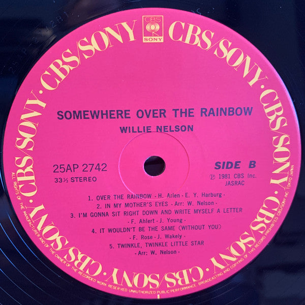 Willie Nelson - Somewhere Over The Rainbow (Vinyl, LP, Album, Stereo) Very Good Plus (VG+) / Very Good Plus (VG+)