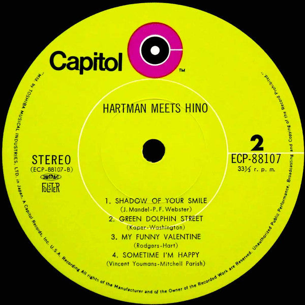 Johnny Hartman - Hartman Meets Hino (Vinyl, LP, Album) Very Good (VG) / Very Good (VG)