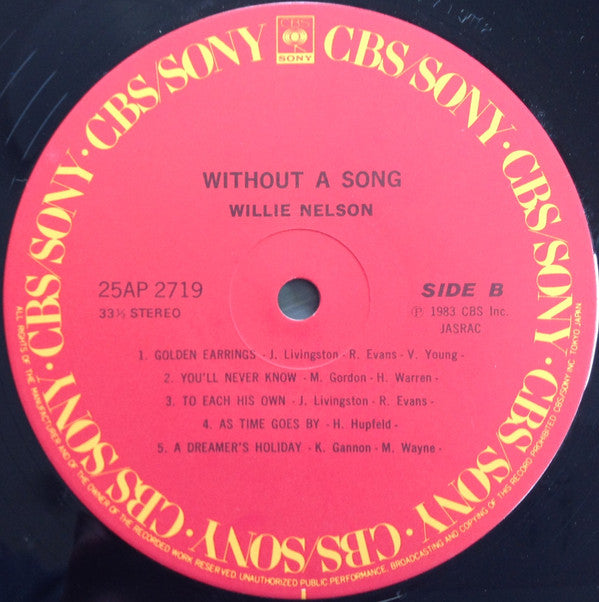 Willie Nelson - Without A Song (Vinyl, LP, Album, Stereo)