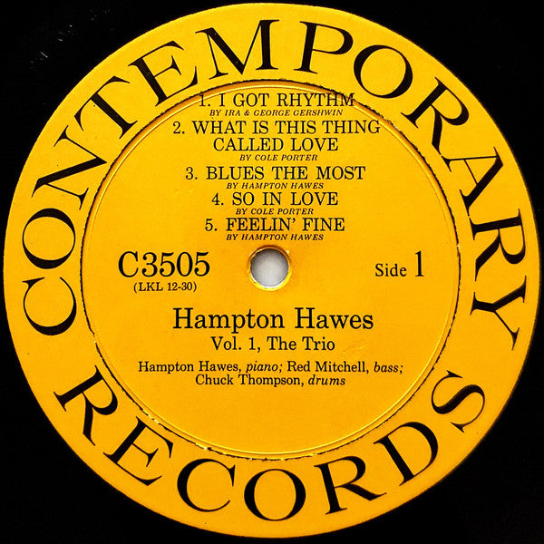 Hampton Hawes - Hampton Hawes Vol. 1: The Trio (Vinyl, LP, Album, M...