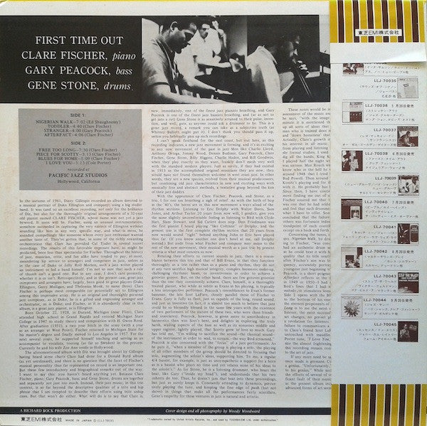 Clare Fischer - First Time Out (Vinyl, LP, Album, Stereo) Near Mint (NM or M-) / Very Good Plus (VG+)