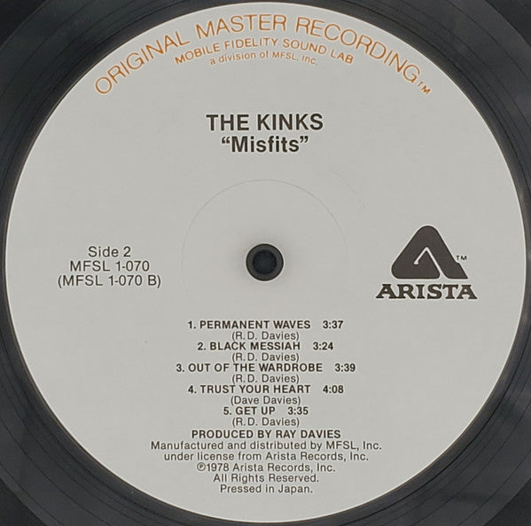 The Kinks - Misfits (Vinyl, LP, Album, Reissue, Remastered, Stereo) Very Good Plus (VG+) / Very Good Plus (VG+)