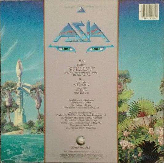 Asia (2) - Alpha (Vinyl, LP, Album, Stereo) Very Good (VG) / Very Good Plus (VG+)