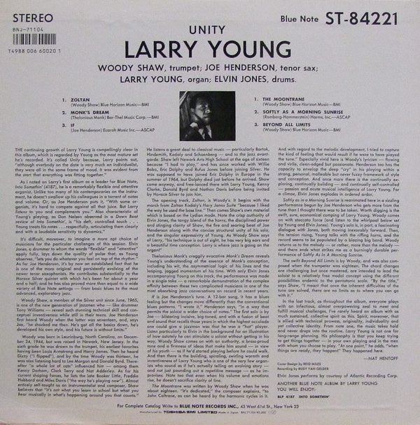 Larry Young - Unity (Vinyl, LP, Album, Reissue, Stereo)