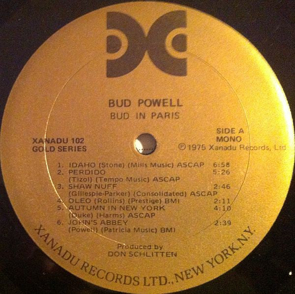 Bud Powell - Bud In Paris (Vinyl, LP, Album, Mono) Very Good (VG) / Very Good (VG)