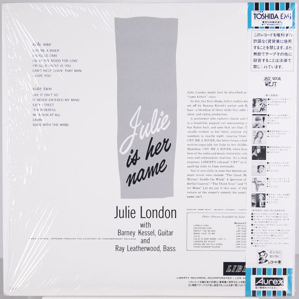 Julie London - Julie Is Her Name (Vinyl, LP, Album, Reissue, Stereo) Very Good Plus (VG+) / Very Good Plus (VG+)