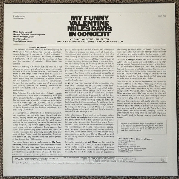 Miles Davis - My Funny Valentine - Miles Davis In Concert (Vinyl, L...