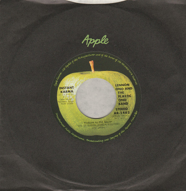 John Lennon & Yoko Ono - Instant Karma (Vinyl, 7", 45 RPM, Single) Very Good (VG) / Very Good (VG)