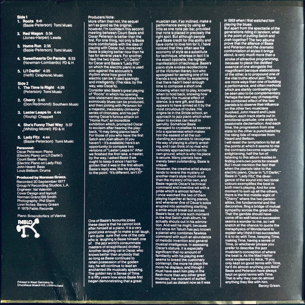 Oscar Peterson - Satch And Josh.....Again (Vinyl, LP, Album, Stereo) Very Good Plus (VG+) / Very Good Plus (VG+)
