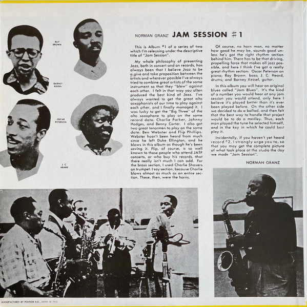 Various - Norman Granz' Jam Session #1 (Vinyl, LP, Album, Reissue, Mono) Very Good (VG) / Very Good (VG)