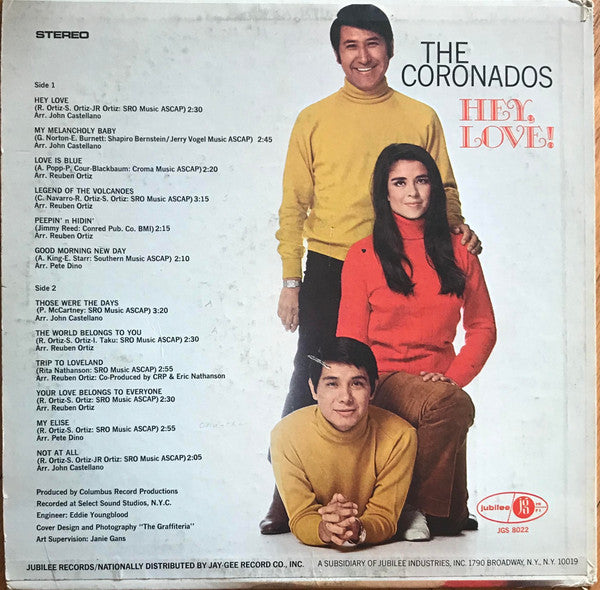 The Coronados - Hey, Love (Vinyl, LP, Album) Good Plus (G+) / Good (G)
