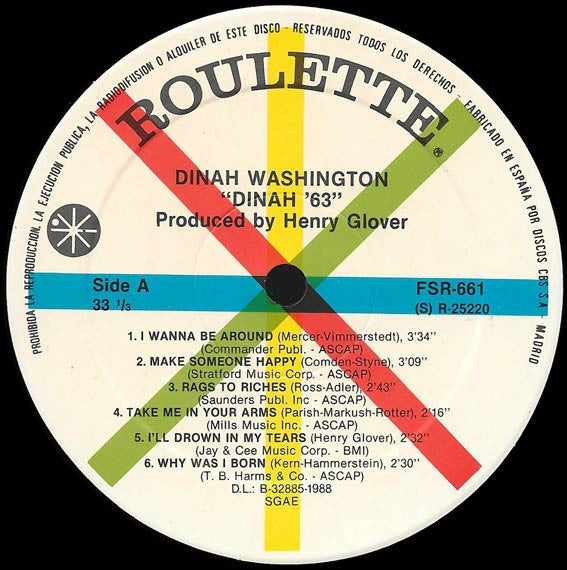 Dinah Washington - Dinah '63 (Vinyl, LP, Album, Reissue, Stereo) Very Good (VG) / Very Good Plus (VG+)