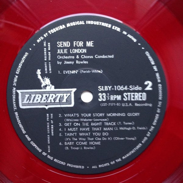 Julie London - Send For Me (Vinyl, LP, Album, Stereo) Very Good (VG) / Very Good Plus (VG+)