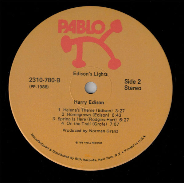 Harry Edison - Edison's Lights (Vinyl, LP, Album, Stereo) Very Good Plus (VG+) / Very Good (VG)