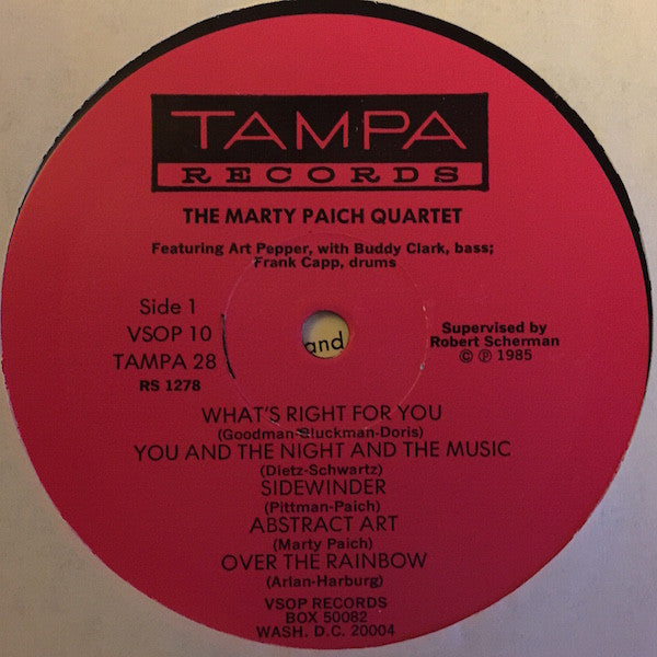 The Marty Paich Quartet - Marty Paich Quartet (Vinyl, LP, Album, Mono, Reissue) Very Good Plus (VG+) / Very Good (VG)