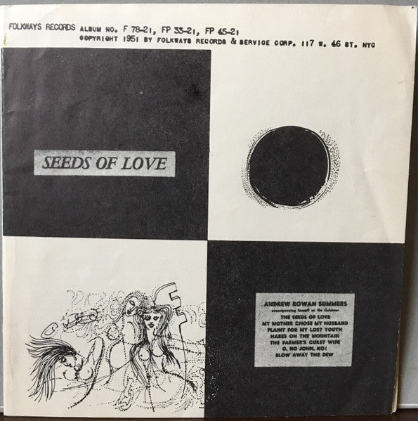 Andrew Rowan Summers - Seeds Of Love (Vinyl, LP, 10") Good Plus (G+) / Good Plus (G+)
