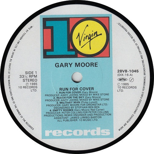 Gary Moore - Run For Cover (Vinyl, LP, Album)