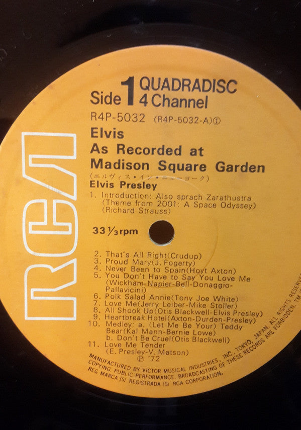 Elvis Presley - Elvis As Recorded At Madison Square Garden (Vinyl, ...