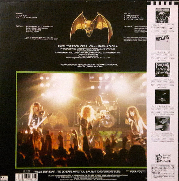 Overkill - !!!Fuck You!!! (Vinyl, 12", 33 ⅓ RPM) Very Good Plus (VG+) / Very Good (VG)