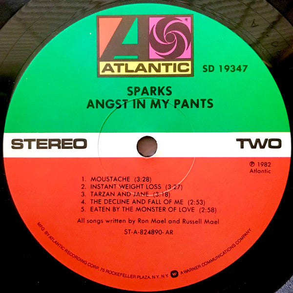 Sparks - Angst In My Pants (Vinyl, LP, Album, Stereo) Near Mint (NM or M-) / Near Mint (NM or M-)