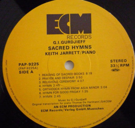 Georges Ivanovitch Gurdjieff - Sacred Hymns (Vinyl, LP, Album, Stereo)