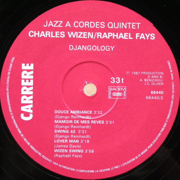 Jazz A Cordes Quintet - Djangology (2xVinyl, LP, Album) Good Plus (G+) / Good Plus (G+)
