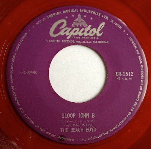 The Beach Boys - スループ ・ジョン・B = Sloop John B (Vinyl, 7", 45 RPM, Single) Very Good (VG) / Very Good (VG)