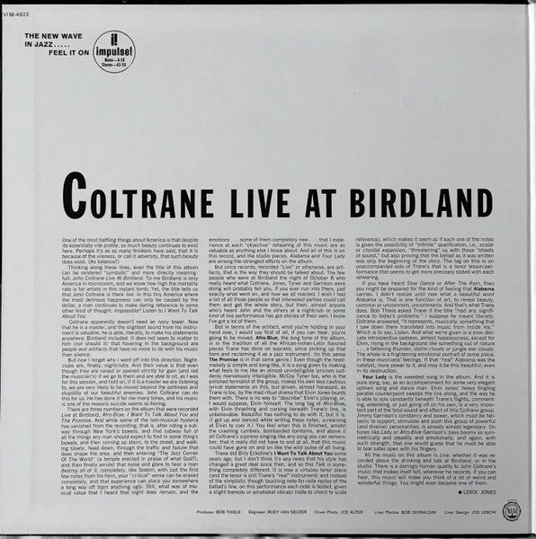 John Coltrane - Live At Birdland (Vinyl, LP, Album, Reissue) Near Mint (NM or M-) / Very Good Plus (VG+)