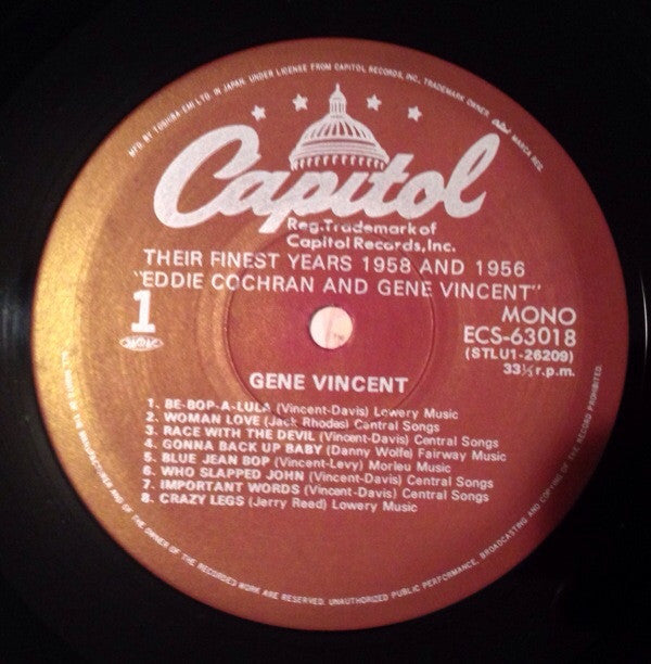 Eddie Cochran - Their Finest Years: 1958 And 1956 (Vinyl, LP, Compilation) Very Good Plus (VG+) / Very Good Plus (VG+)