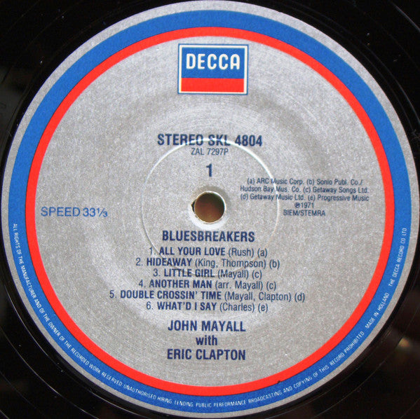 John Mayall - Blues Breakers (Vinyl, LP, Album, Reissue) Very Good Plus (VG+) / Very Good Plus (VG+)