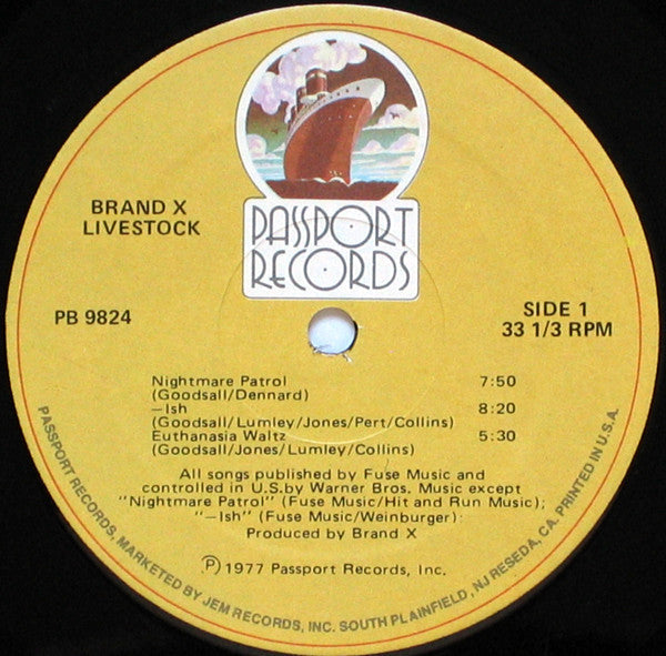 Brand X (3) - Livestock (Vinyl, LP, Album, Reissue, Stereo) Very Good (VG) / Poor (P)