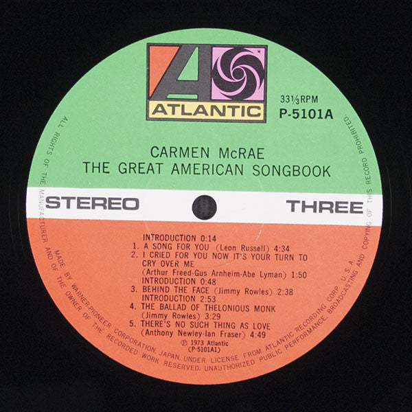 Carmen McRae - The Great American Songbook (Vinyl, LP, Album, Stereo)