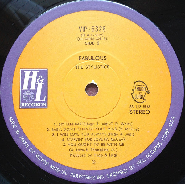 The Stylistics - Fabulous = 16 Bars of Love (Vinyl, LP, Album) Very Good (VG) / Very Good (VG)