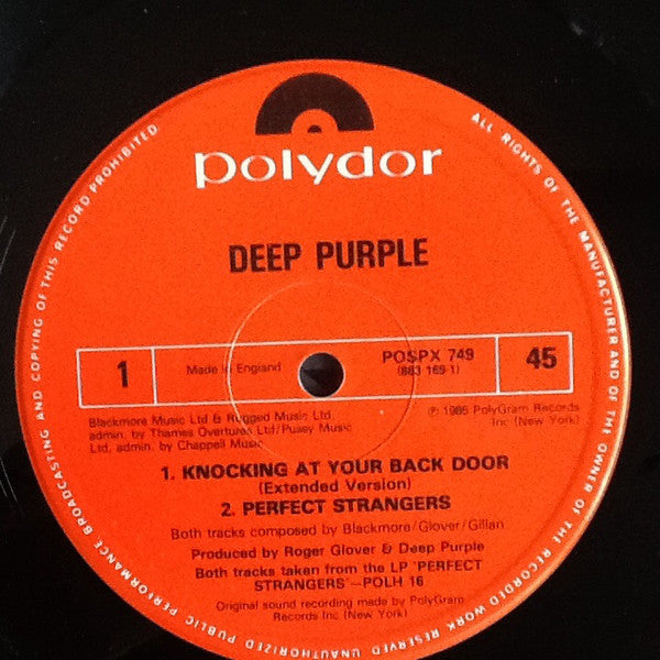 Deep Purple - Knocking At Your Back Door / Perfect Strangers (Vinyl, 12", 33 ⅓ RPM, 45 RPM, Limited Edition, Numbered) Very Good (VG) / Very Good (VG)
