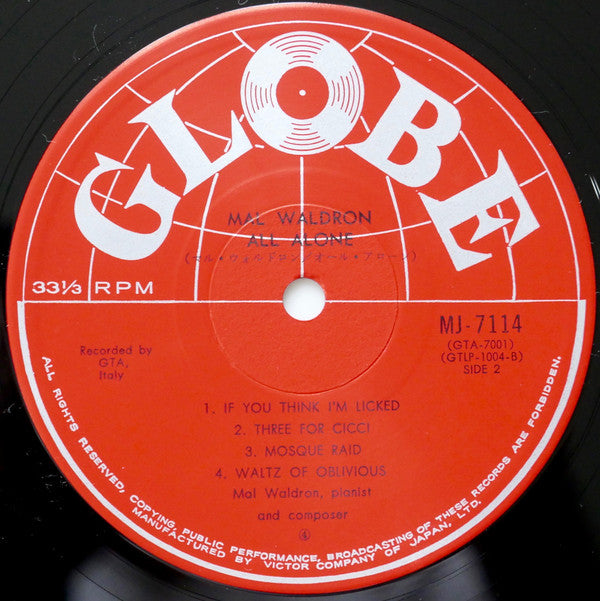 Mal Waldron - All Alone (Vinyl, LP, Album, Reissue, Mono)