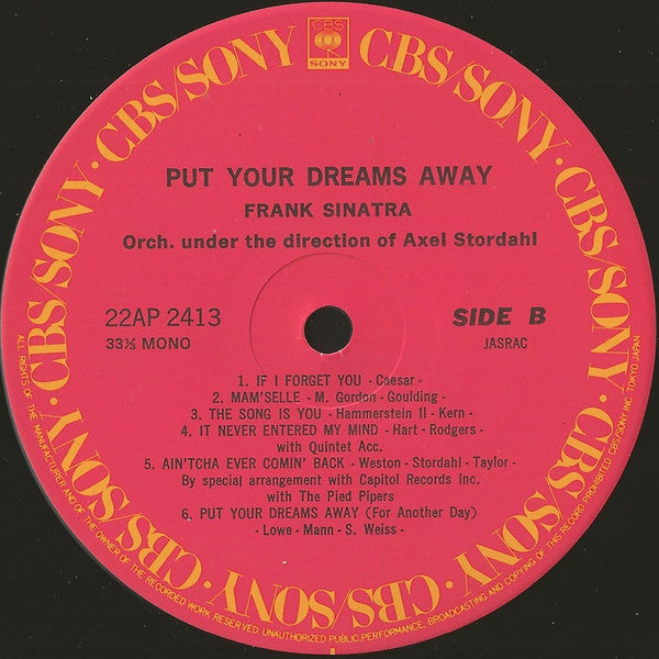 Frank Sinatra - Put Your Dreams Away (Vinyl, LP, Compilation) Very Good Plus (VG+) / Very Good (VG)