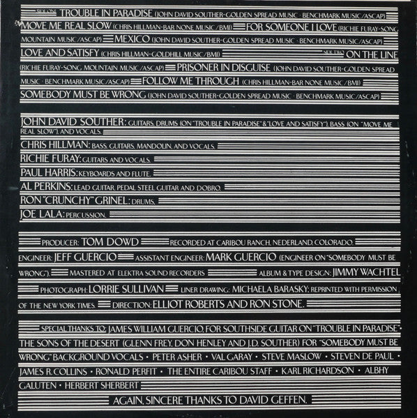 The Souther-Hillman-Furay Band - Trouble In Paradise (Vinyl, LP, Album, Quadraphonic) Very Good (VG) / Very Good (VG)