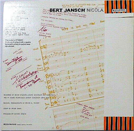 Bert Jansch - Nicola (Vinyl, LP, Album, Reissue) Very Good Plus (VG+) / Near Mint (NM or M-)