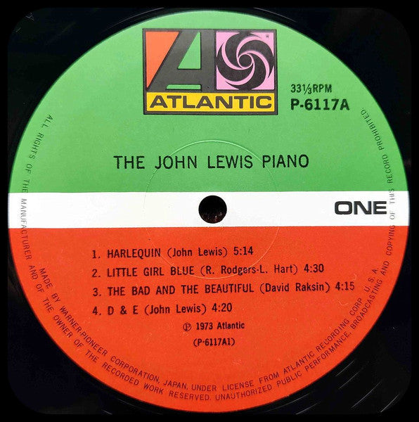 John Lewis (2) - The John Lewis Piano (Vinyl, LP, Album, Mono) Very Good Plus (VG+) / Very Good Plus (VG+)